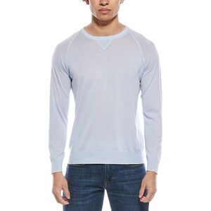 Eleventy Mens  Wool Round Neck Raglan Sweater